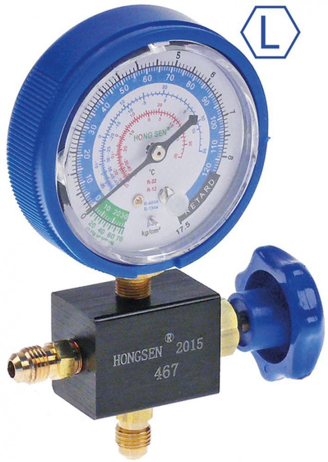 manifold 1 way model HS-467AL ø 80mm R12/R22/R134a/R404a 1/4" SAE