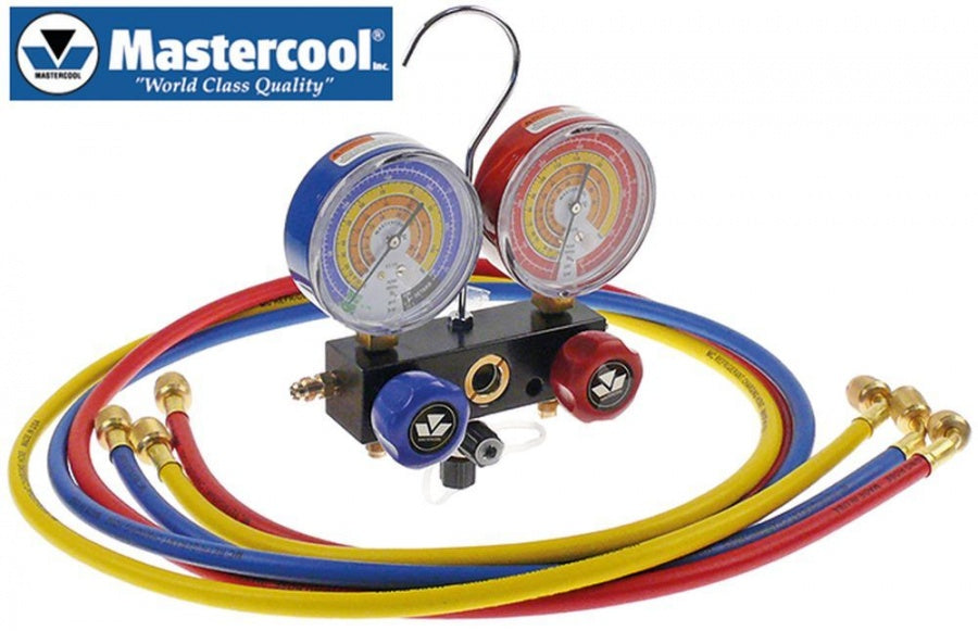 manifold 2-way ø 80mm class 1.6 R1270, R290, R600a 1/4" SAE with hoses 150cm