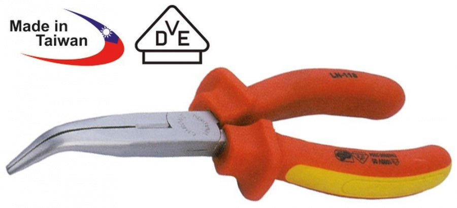 telephone pliers curved 45° L 200mm check VDE
