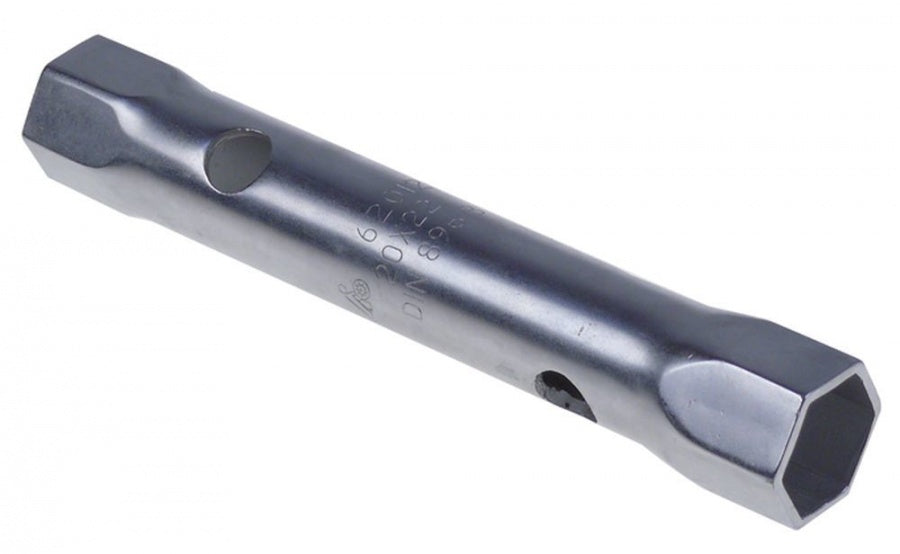 tubular box wrench size 17x19mm L 160mm bore ø 12,5mm chrome-plated steel