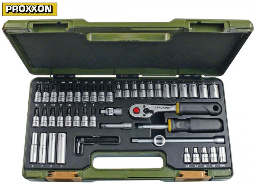 ratchet set 49-piece 1/4" PROXXON size 4-13/Inbus3-6/TX8-30/PH1-2/PZ1+3/FD4-7mm