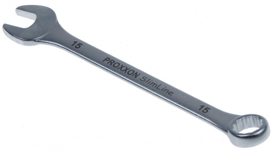 combination wrench size 15mm chrome-vanadium steel, chrome-plated