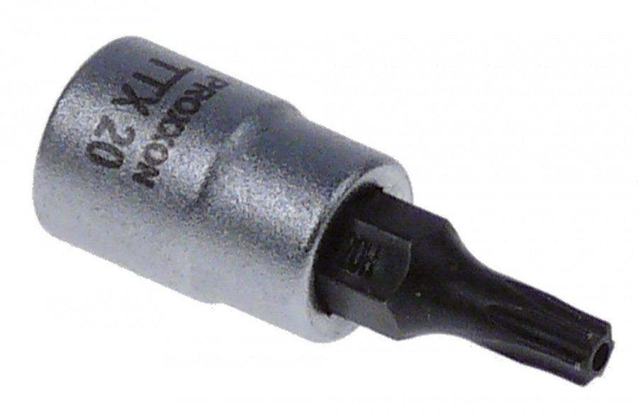 torx bit socket 1/4" size TX20 with bore