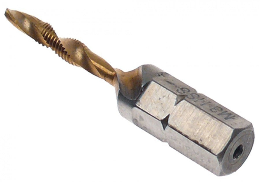 combination tap HSS TiN size M3 drilling, screw-cutting and countersink