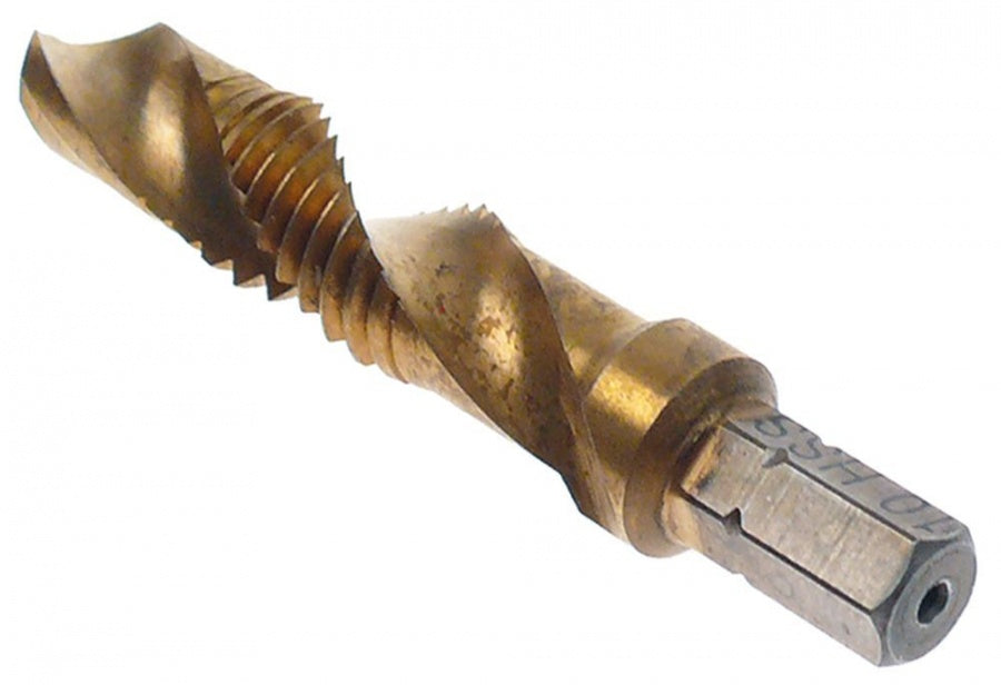 combination tap HSS TiN size M10 drilling, screw-cutting and countersink