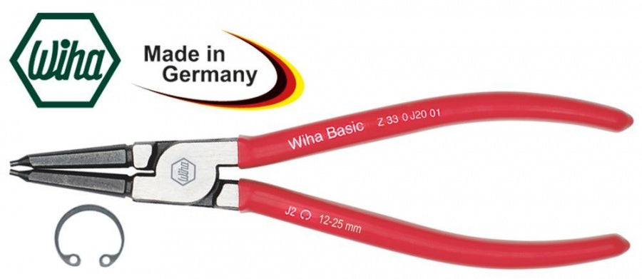 Cleste drept pentru inel de siguranta elastic - seeger de interior, DIN ISO 5256 C, diam. ø 12-25 mm, L 140 mm - 801501
