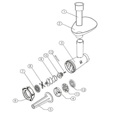 Pinion cuplaj melc pentru masina de tocat BOSCH, Philips, Siemens, Rotel, Zelmer 886.5 Diana, 686.5, 686.5A, 687, 687.5, 886.84SL, 887, 987.82, 987.83,mm1200.80 - 86.1203, 5900215705965