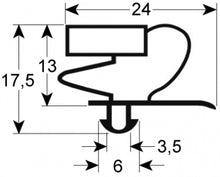 refrigeration gasket profile 9012 W 657mm L 747mm plug size door/glass door