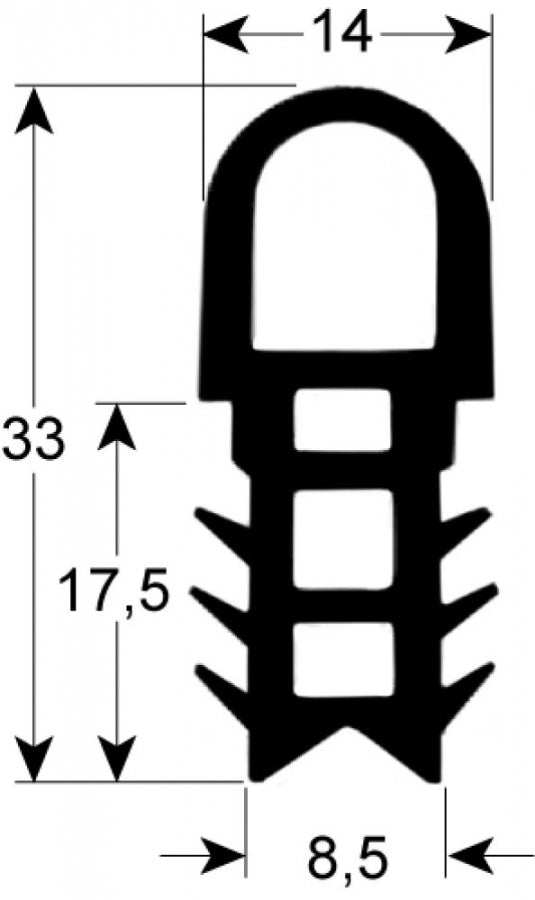 Garnitura usa cuptor, profil 2060, L 1075 x 705 mm - 900064