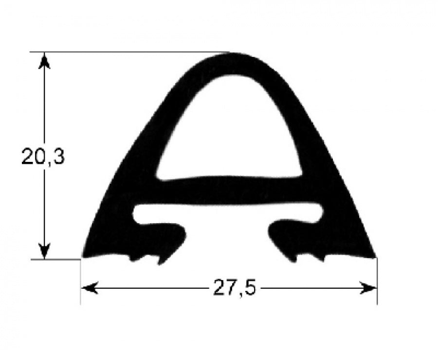 oven gasket profile 2530 W 725 mm L 1410 mm external size Qty 1 20 x 2/1 - Code 900089