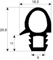 Garnitura termica usa cuptor, profil 2070, L 645 x 460 mm exterior - 900100