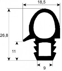 Garnitura usa profil 2070, dimensiuni exterioare 645 x 700 mm - 900101