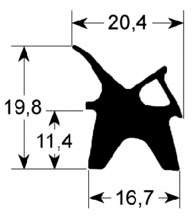 Garnitura termica usa cuptor profil 2410, exterior L 627 x 500 mm - 900123
