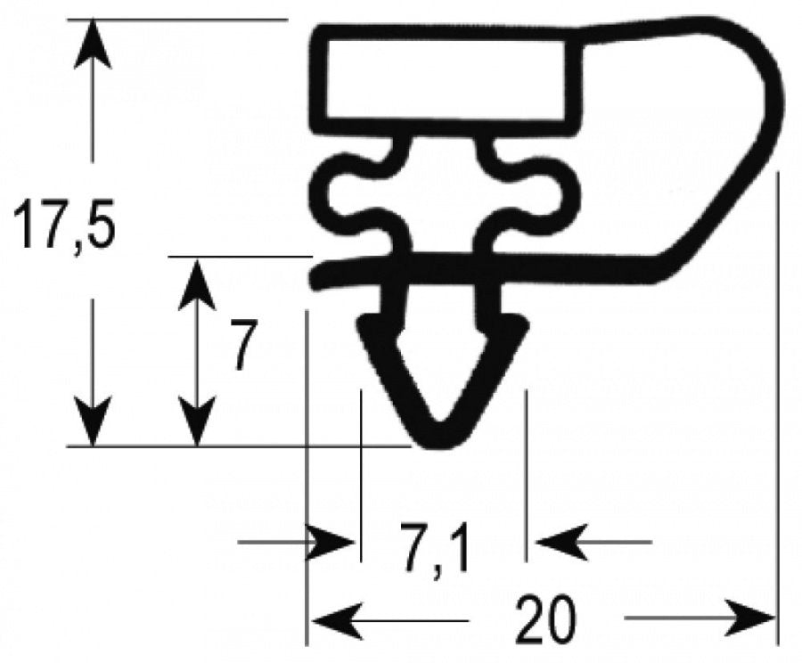 refrigeration gasket profile 9153 W 320mm L 385mm plug size drawer for refrigerated counter