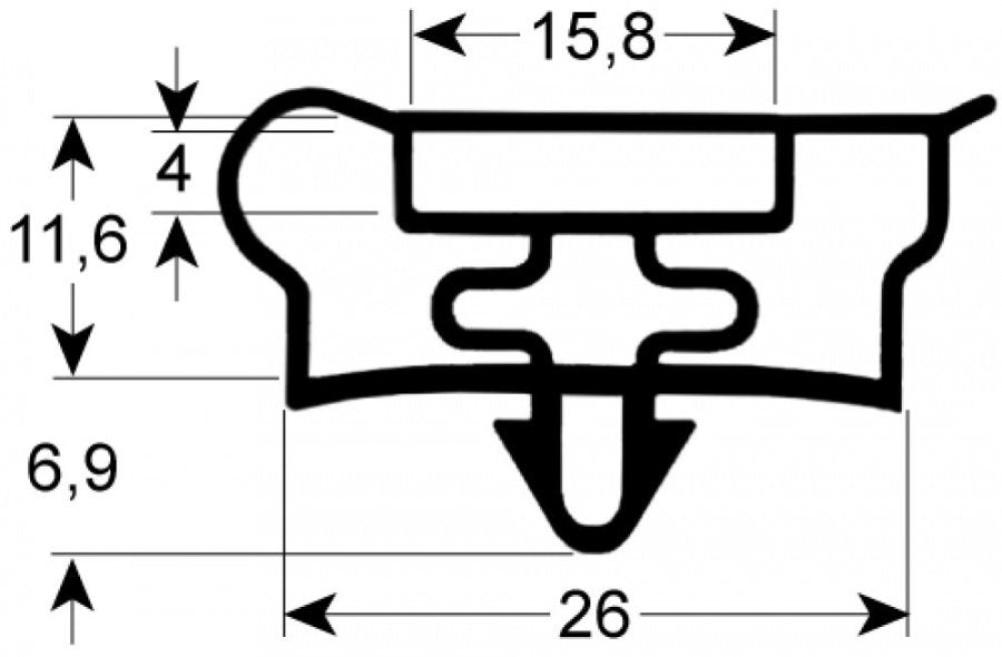 refrigeration gasket profile 9951 W 464mm L 1530mm plug size cell door 550L refrigeration size 1/1