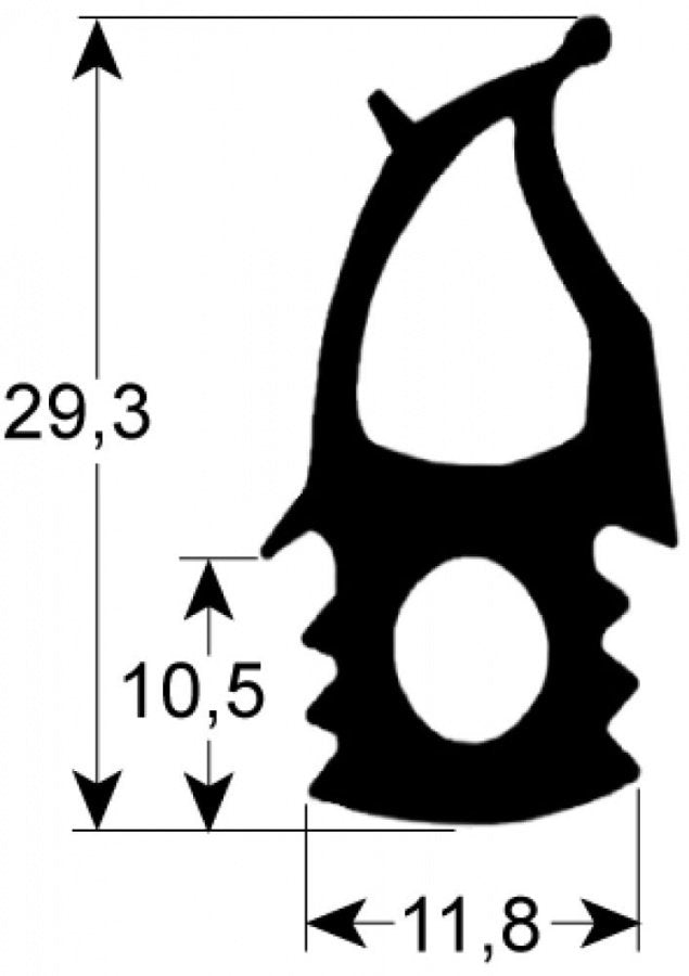 door seal profile 2760 W 660mm L 1460mm outer plug size Qty 1 suitable for ELECTROLUX