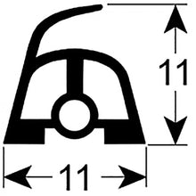 oven gasket L 585 mm with fixing hook - Code 900391