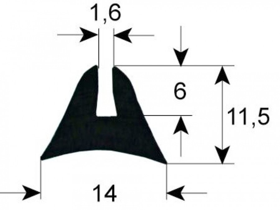 oven gasket profile 1655 L 1310mm Qty 1