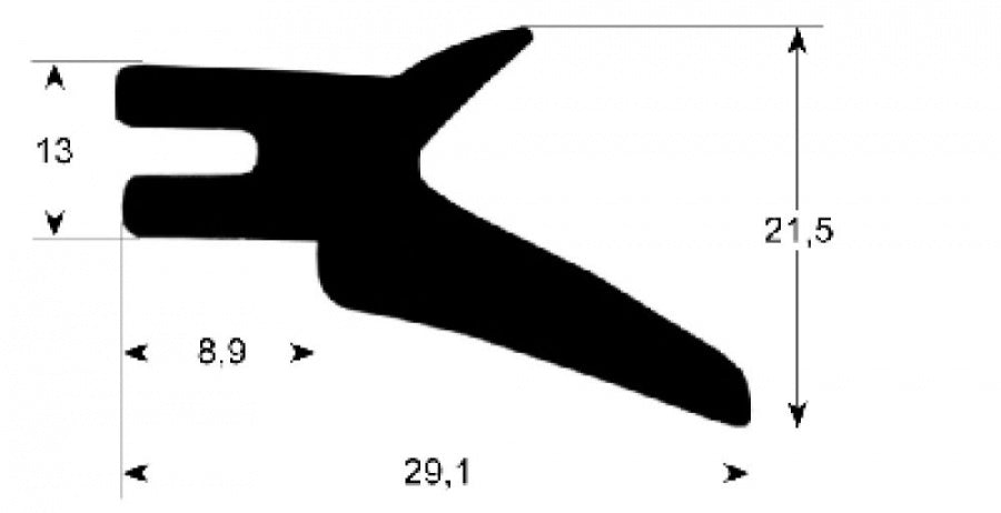 boiling pan gasket profile 3030 L 1130mm W 655mm