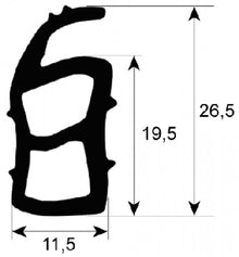 oven gasket profile 2276 Qty MTR - Code 900763