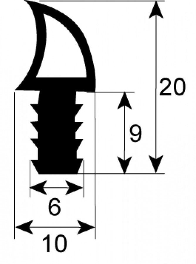 Garnitura termica usa cuptor, profil 2741, vanzare la metru liniar - 900829