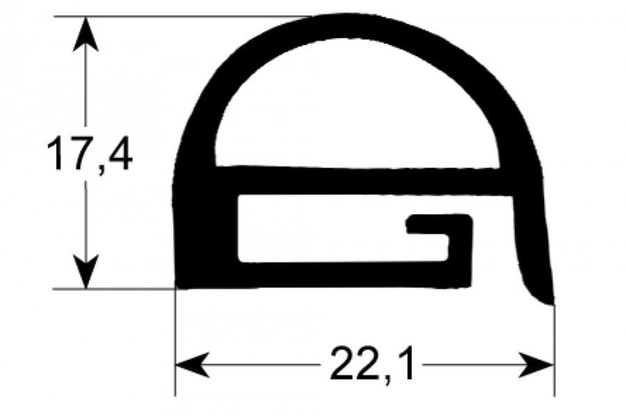 Garnitura cuptor, 17,4 x 22,1 mm, vanzare la metru - 900871