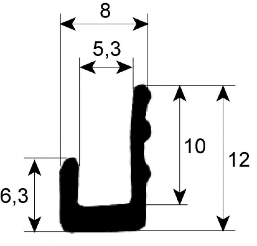 window gasket profile 1905 Qty by meter
