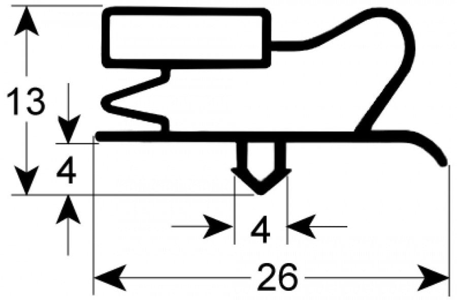 refrigeration gasket profile 9013 W 155mm L 450mm plug size suitable for FAGOR