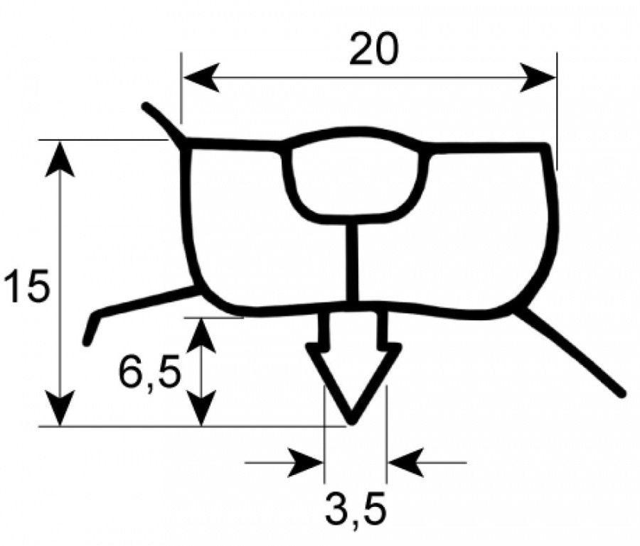 refrigeration gasket profile 9967 W 960mm L 640mm plug size