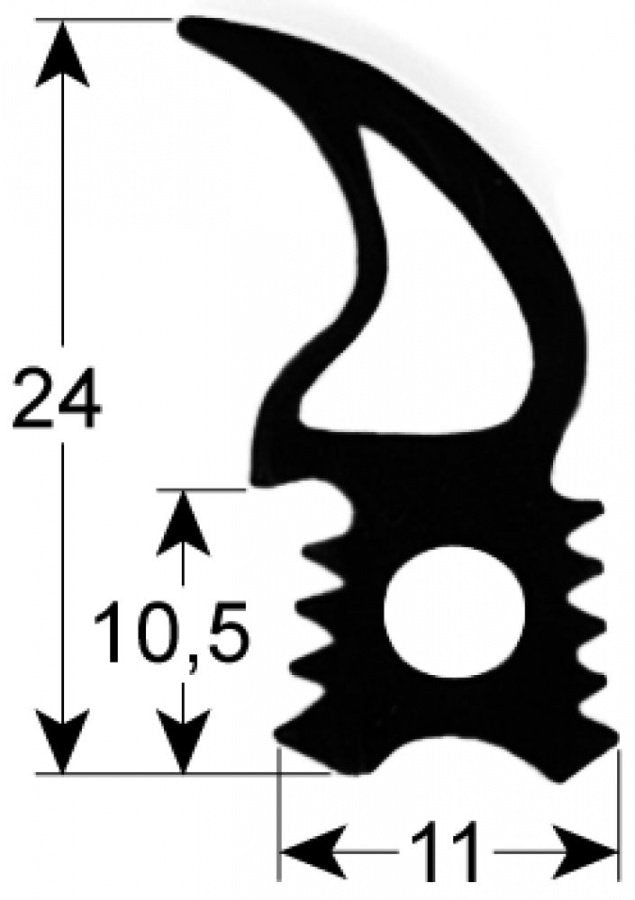 door seal profile 2715 W 465 mm H 780 mm external size Qty 1 - Code 900930