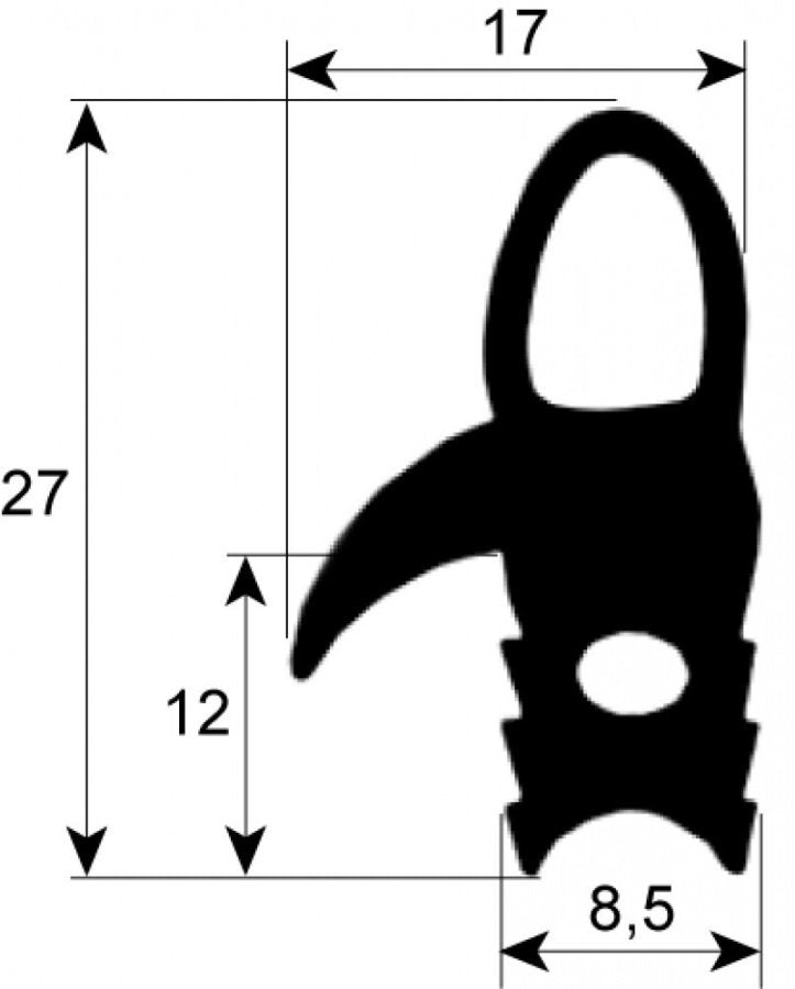 gasket profile 2700 Qty MTR - Code 900939