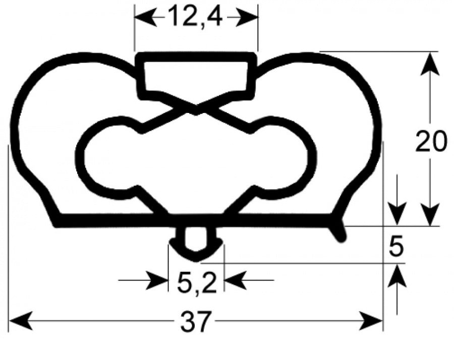 refrigeration gasket profile 9798 W 426mm H 156mm plug size