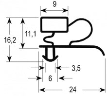 refrigeration gasket profile 9333 plug size W 582mm L 1477mm