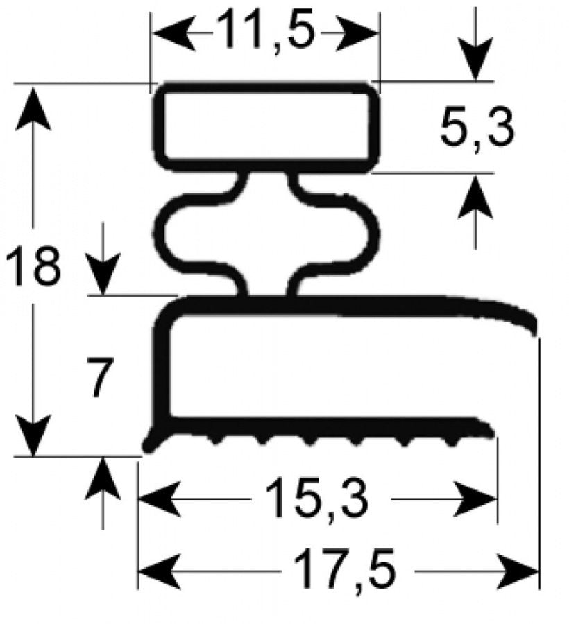 refrigeration gasket profile 9250 W 805mm L 1552mm external size