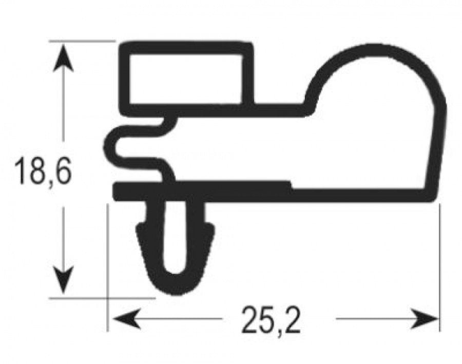 refrigeration gasket profile 9010 W 661mm L 1422mm plug size