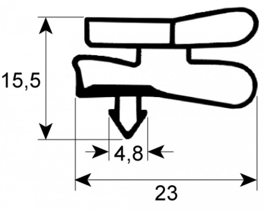 refrigeration gasket profile 9151 W 620mm L 890mm plug size