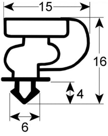 refrigeration gasket profile 9154 W 379mm L 586mm plug size