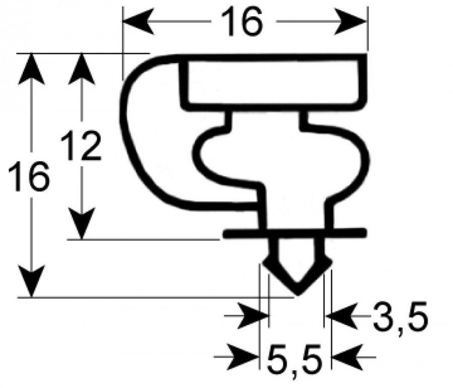 refrigeration gasket profile 9154 W 531mm L 1221mm plug size