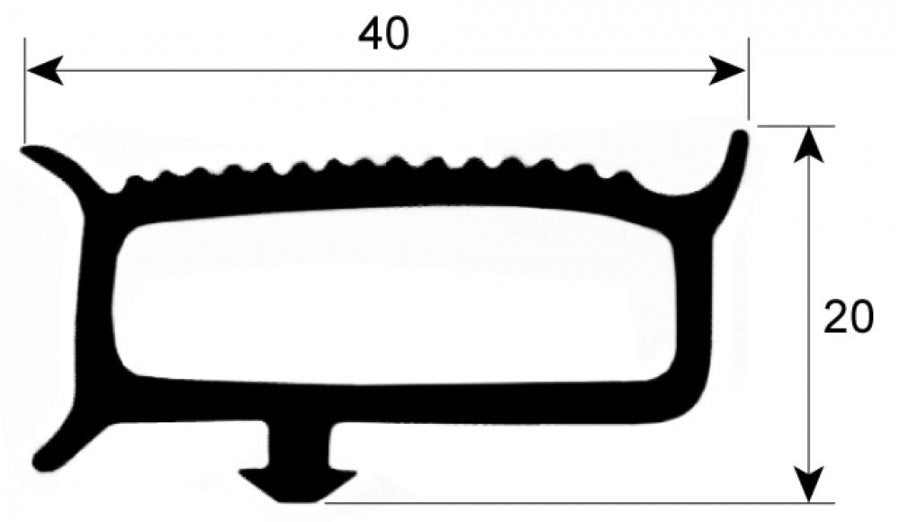 gasket for walk-in fridges profile 9780 W 830 mm H 1920 mm plug size