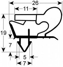 refrigeration gasket profile 9049 W 418mm L 642mm plug size SL-D
