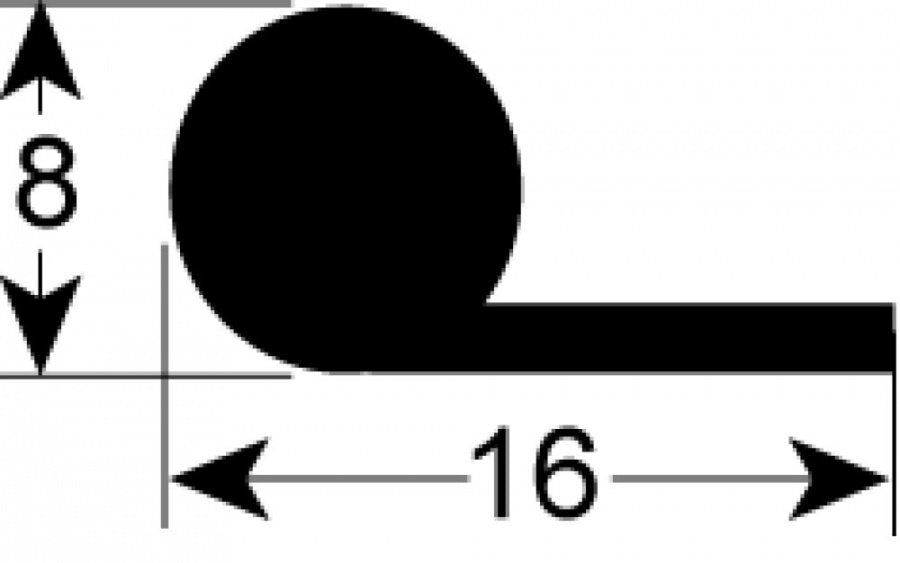 foam rubber gasket temp.-resist. -30 up to +120°C Qty 25m equiv. no. 816 blue-grey
