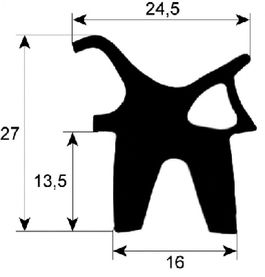 door seal profile 2415 L 675mm mounting pos. upper/lower Qty 1