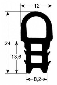 oven gasket profile 2050 L 3010mm Qty 1 suitable for GICO