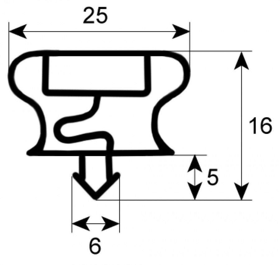 refrigeration gasket profile 9194 W 400mm H 174mm plug size Qty 1