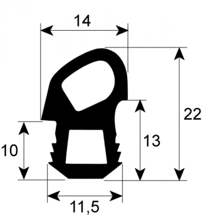 door seal profile 2707 Qty by meter