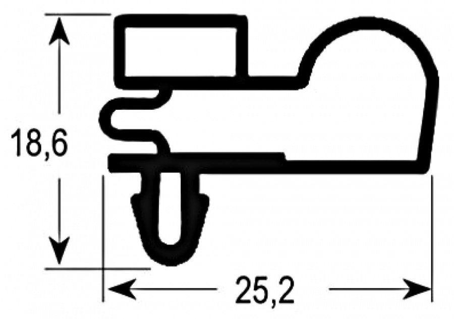 refrigeration gasket profile 9010 W 565mm H 685mm plug size