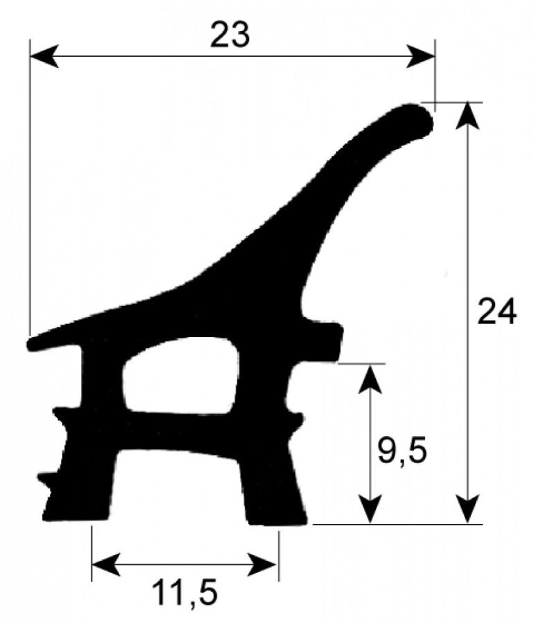 door seal profile 2403 L 700mm Qty 1 mounting pos. horizontal