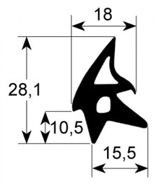 door seal profile 2470 L 2100mm Qty 1