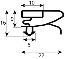 refrigeration gasket profile 9753 W 651mm L 1651mm plug size