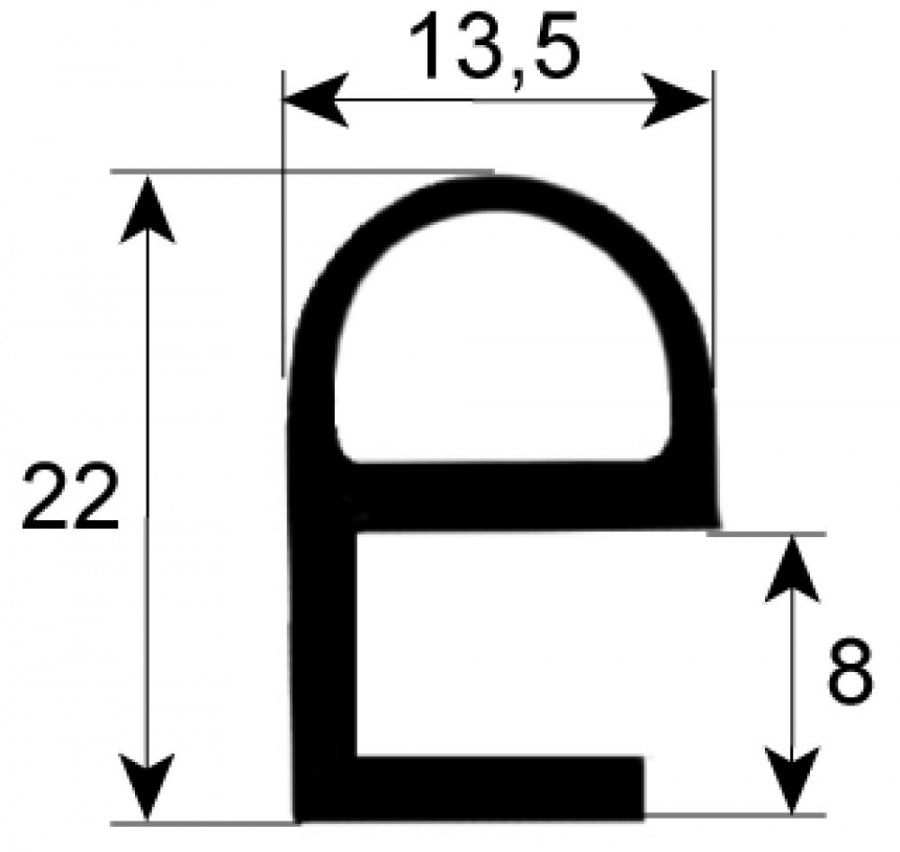 door seal profile 2226 L 3500mm Qty 1 W 700mm